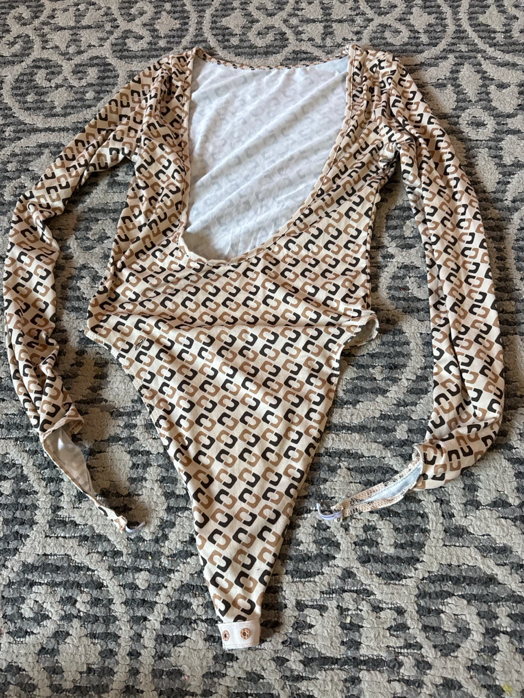 Long Sleeve Bodysuit - Geometric Print size small - photo 2