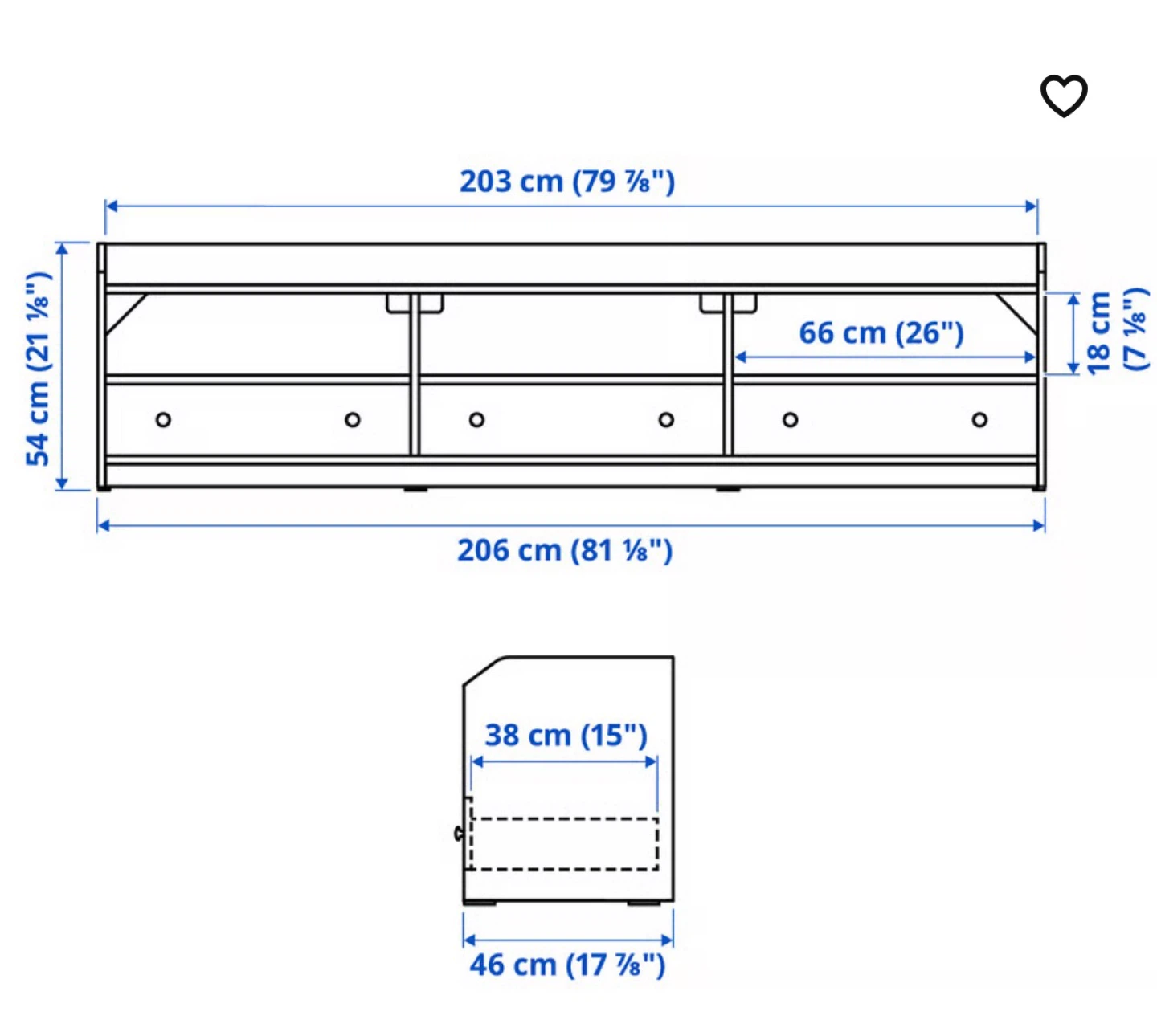 IKEA HAUGE TV stand - Grey - photo 3