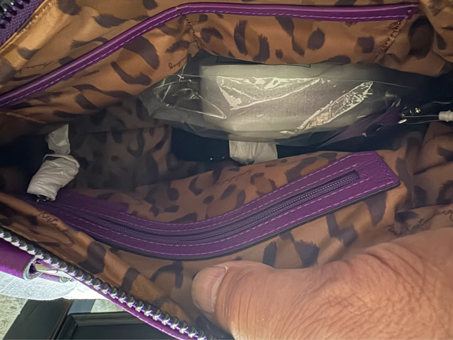 Aimee Kestenberg Purple Leather Satchel Handbag - photo 5
