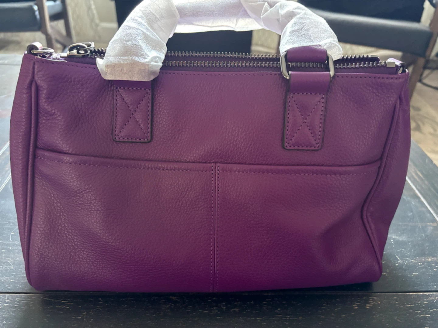 Aimee Kestenberg Purple Leather Satchel Handbag - photo 2