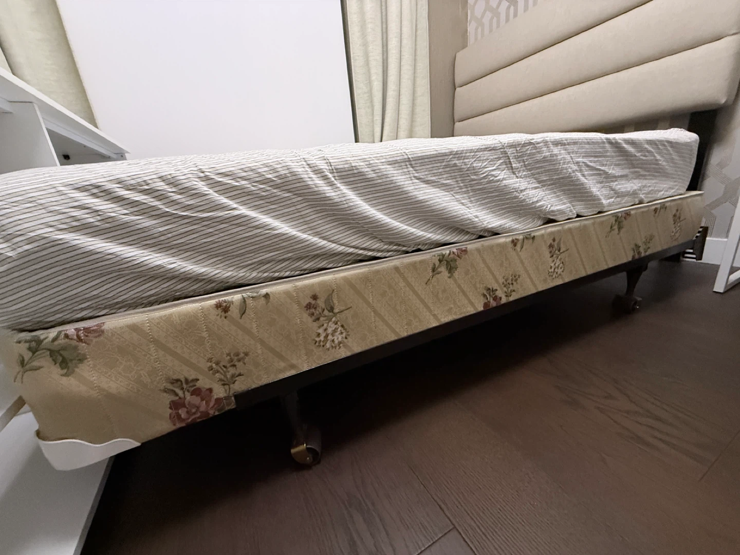 Cream Upholstered Headboard 53” W x 54” H - photo 4