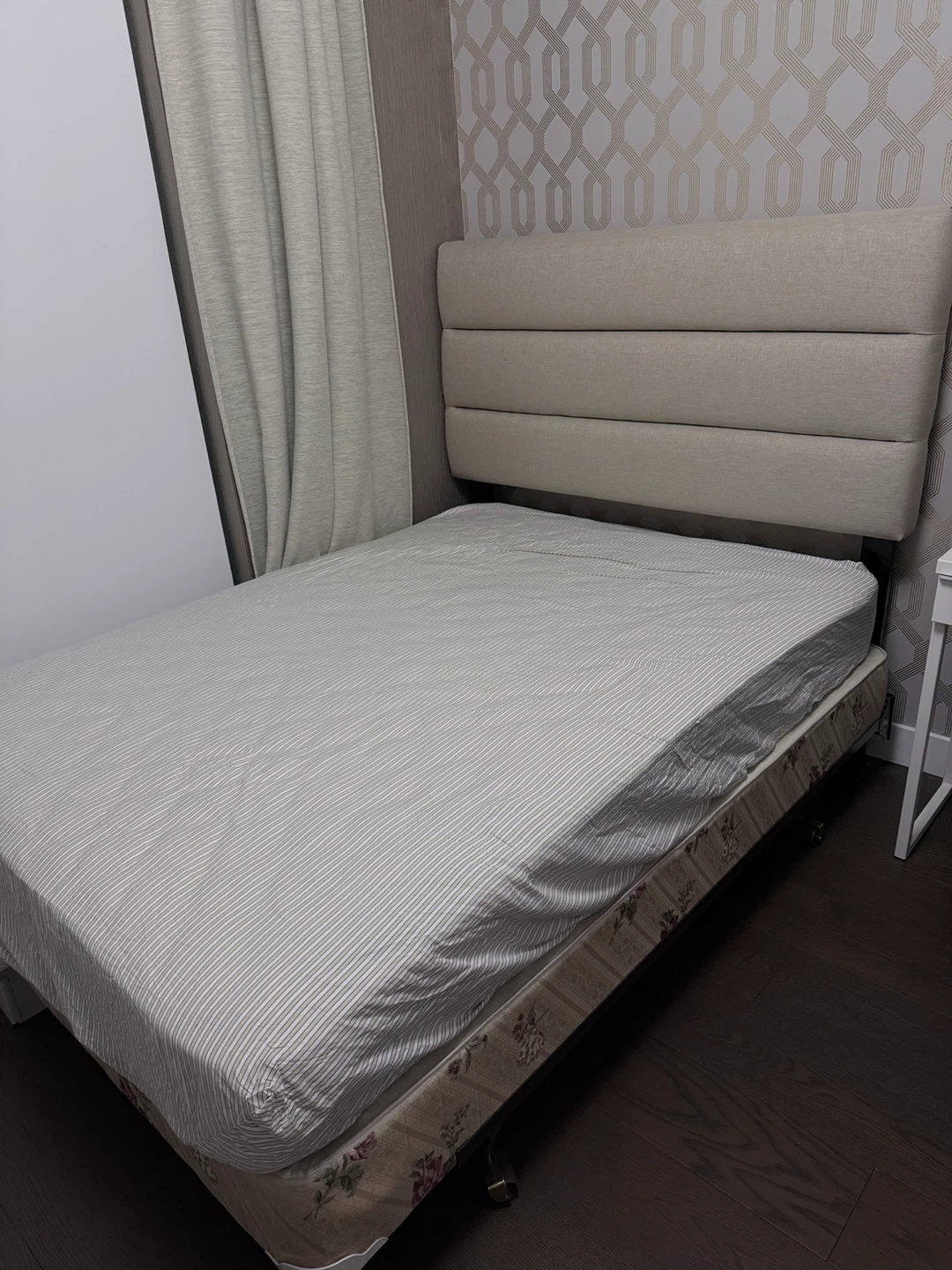 Cream Upholstered Headboard 53” W x 54” H