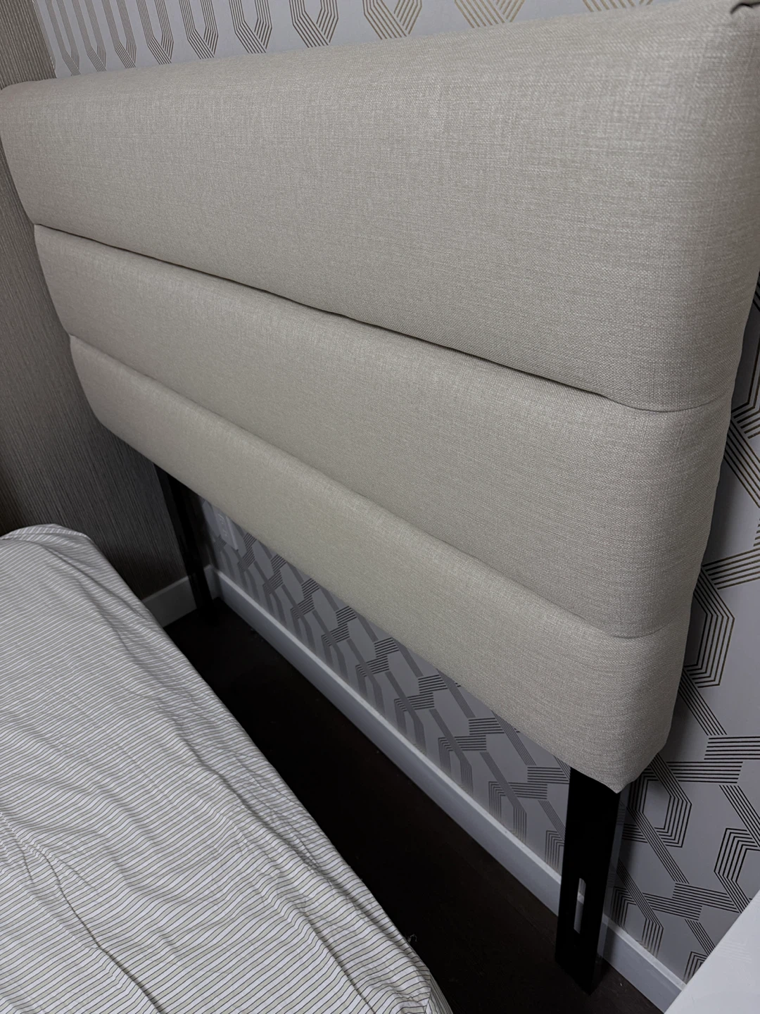 Cream Upholstered Headboard 53” W x 54” H - photo 3