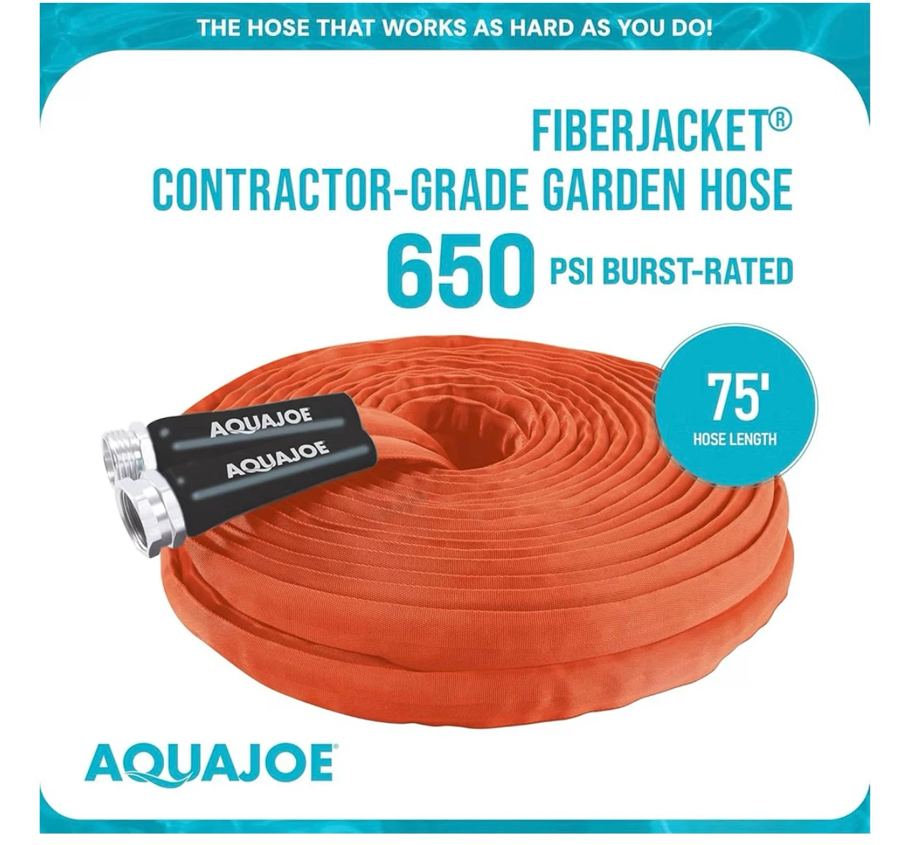 Aqua Joe FiberJacket Contractor-Grade Garden Hose 75' - photo 4