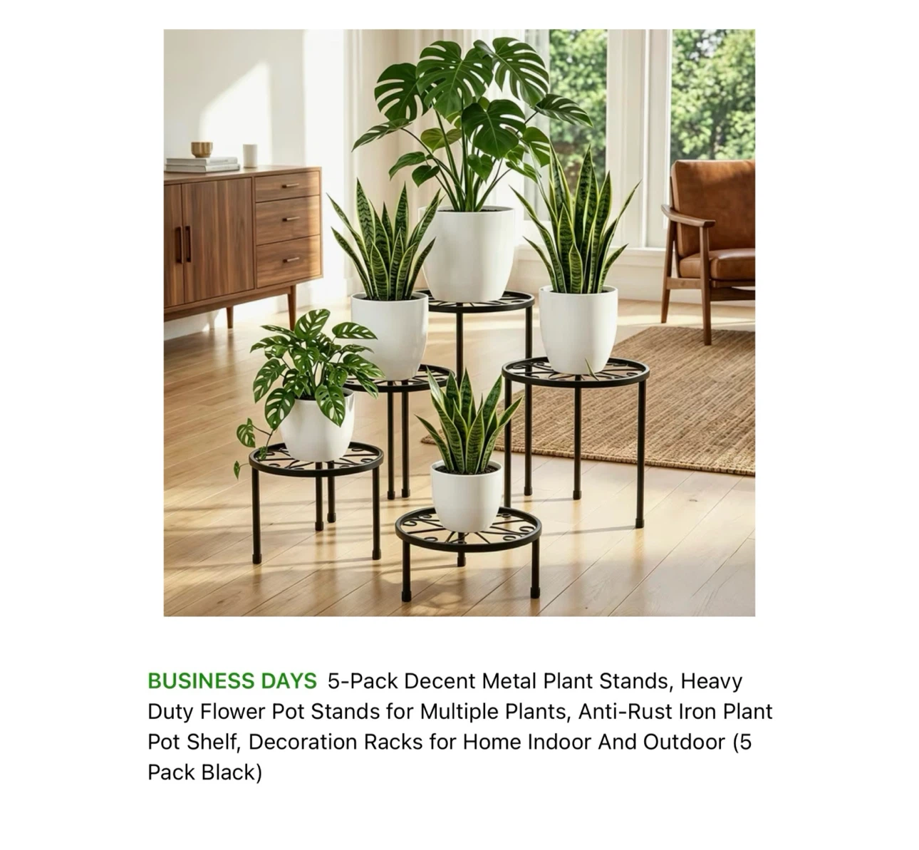 Brand new 5-Pack Decent Metal Plant Stands