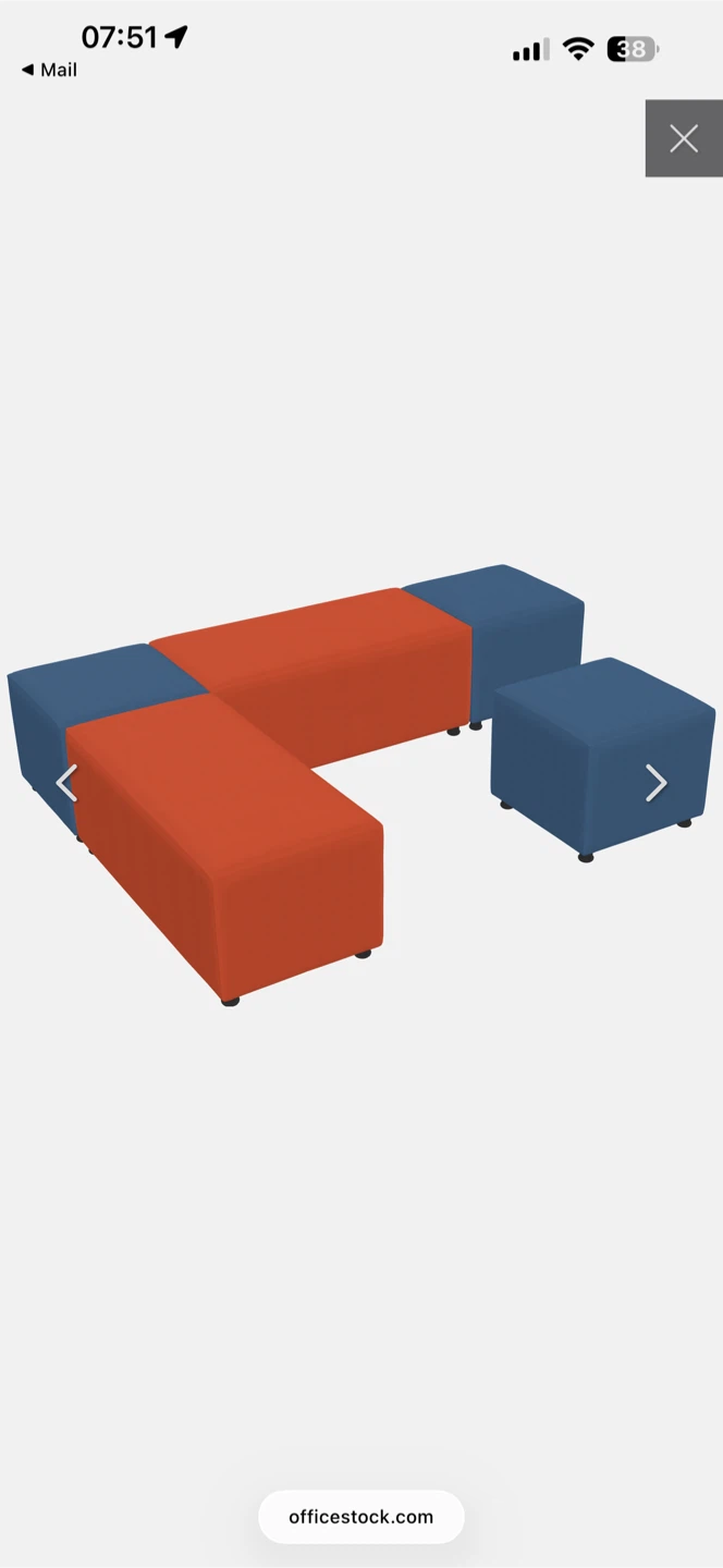 Modular Upholstered Bench Seats - Red and Blue - photo 4