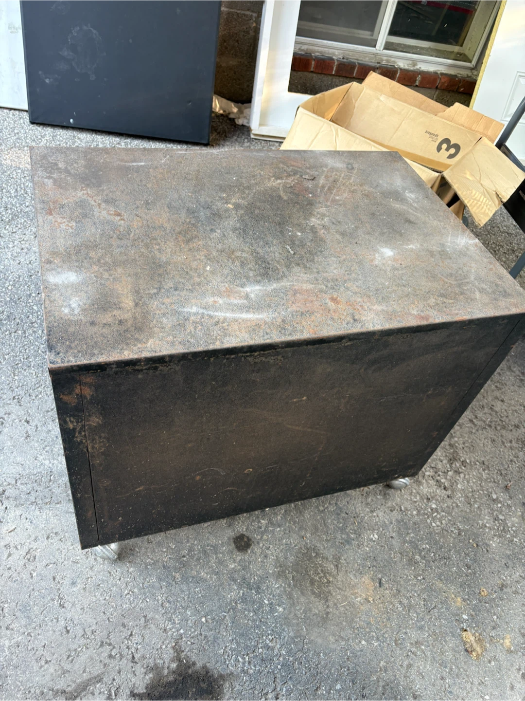 Black Metal Storage Cabinet with Wheels - photo 5