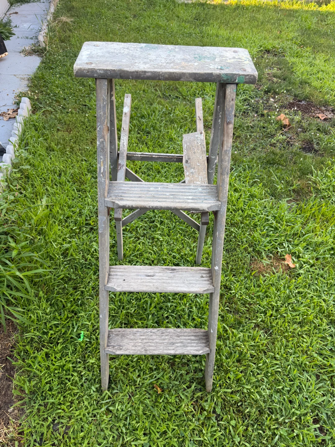 Vintage Wooden Step Stool Ladder-4 ft