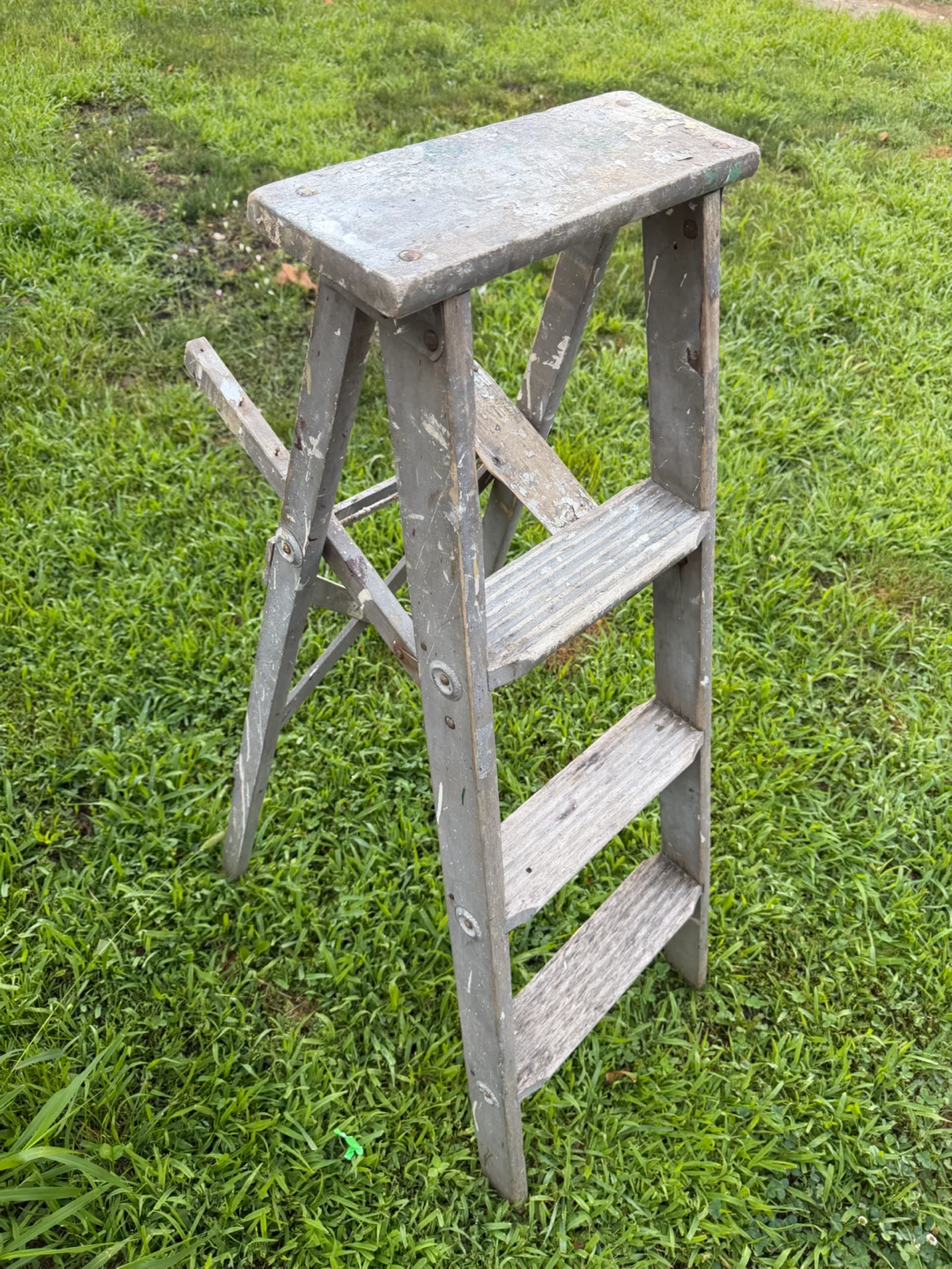 Vintage Wooden Step Stool Ladder-4 ft - photo 4