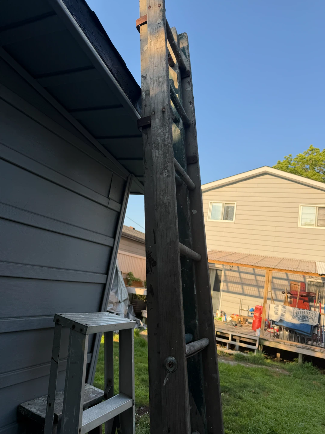 Vintage Wooden Ladder 🪜- 10 ft - extension 20ft - photo 2