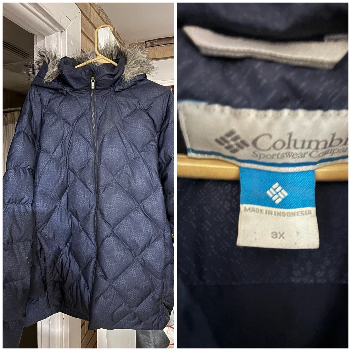 Columbia Puffer Jacket with Faux Fur Hood