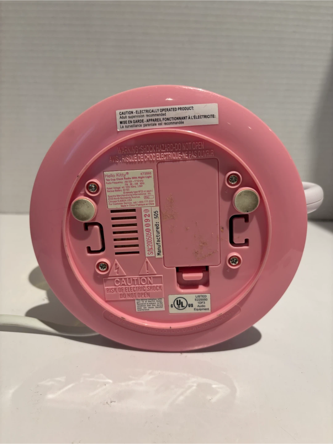 HELLO KITTY Tea Cup Alarm Night Light Sanrio Vintage 2005 - photo 5