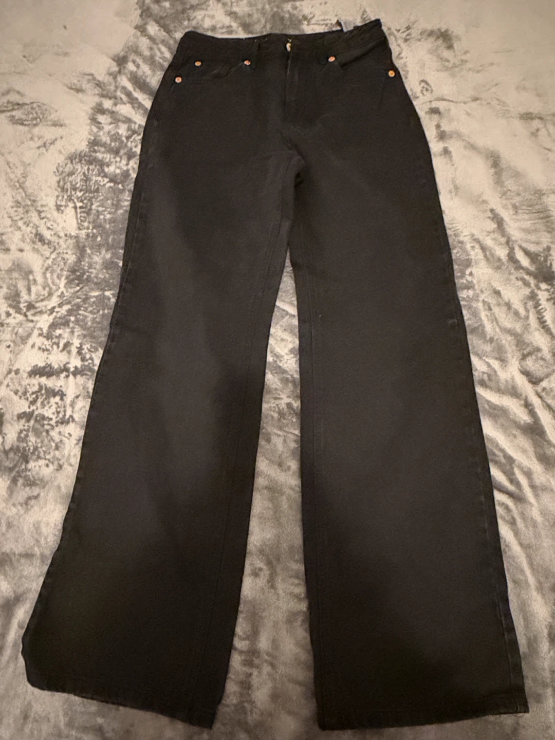 Stradivarius Black Wide Leg Jeans Size 36