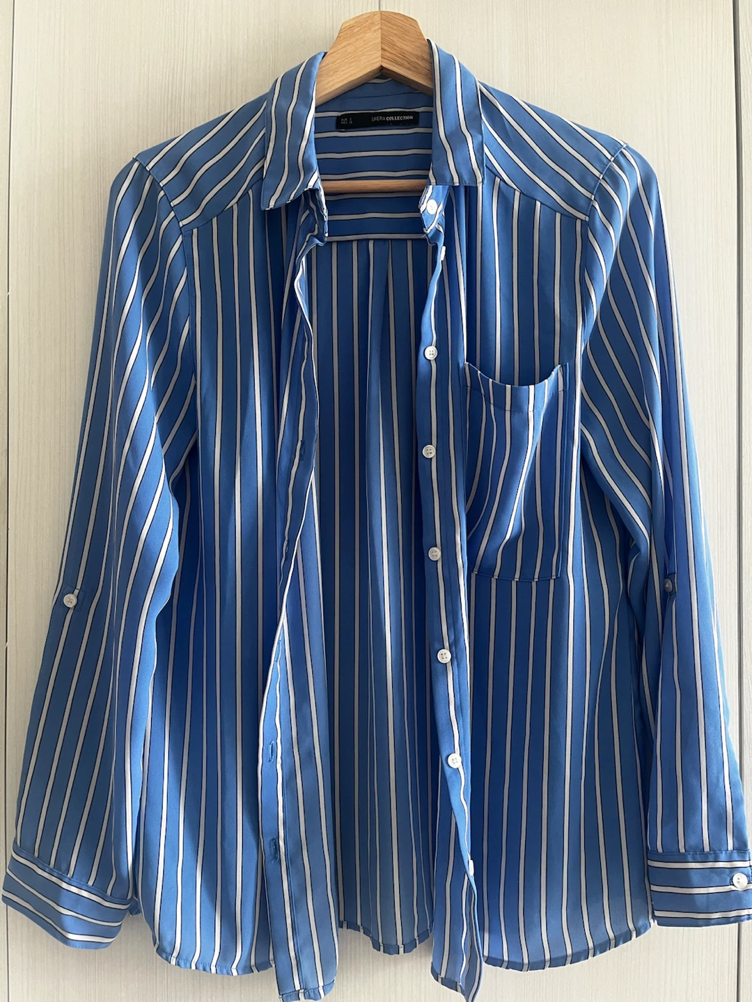 Sfera Collection Blue Striped Button-Up Shirt