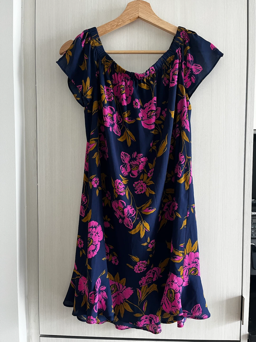 Navy Floral Off-the-Shoulder Dress - photo 2