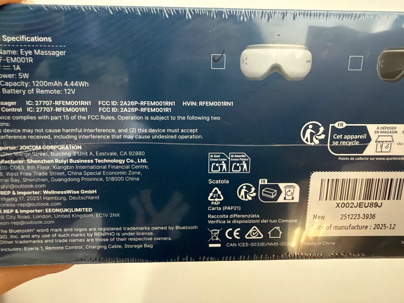 RENPHO EYERIS 1 Eye Massager - photo 2