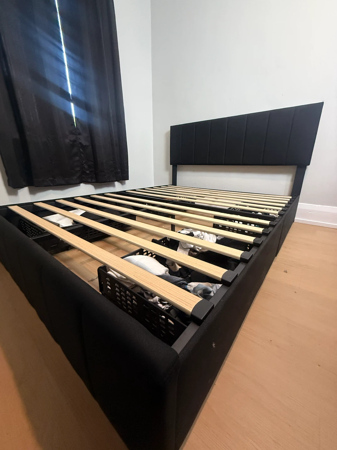 Queen Platform Bed Frame with 4 Storage Drawers