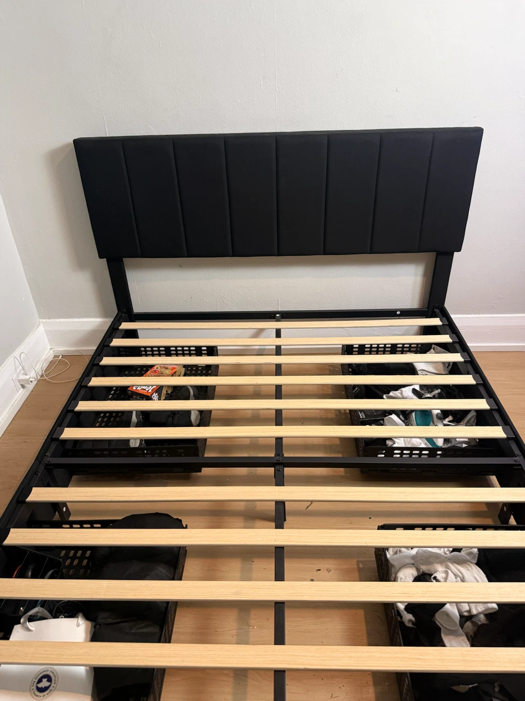 Queen Platform Bed Frame with 4 Storage Drawers - photo 4