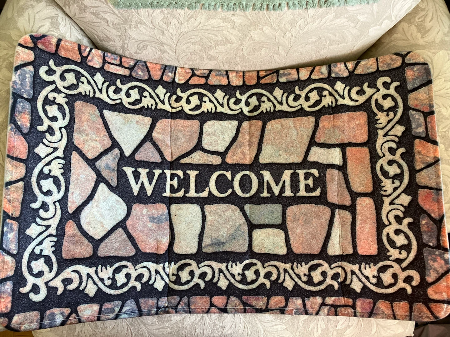 Stone Pattern Welcome Mat-79x49 cm