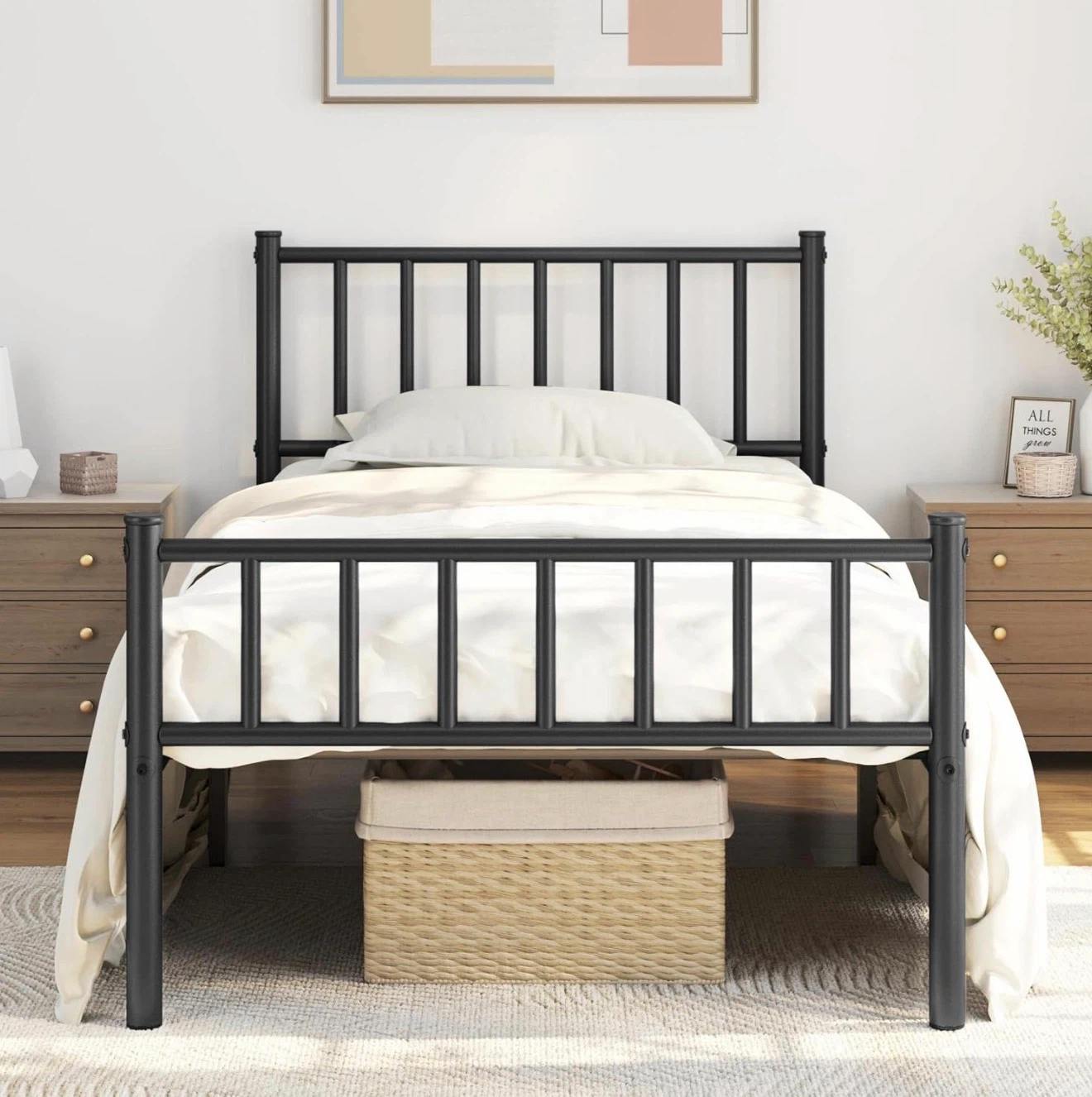Black Metal Twin Bed Frame