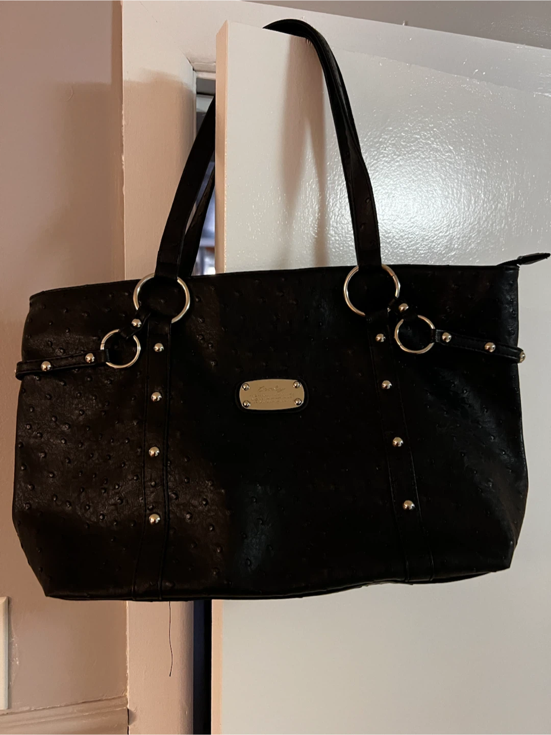 Black Textured Tote Bag
