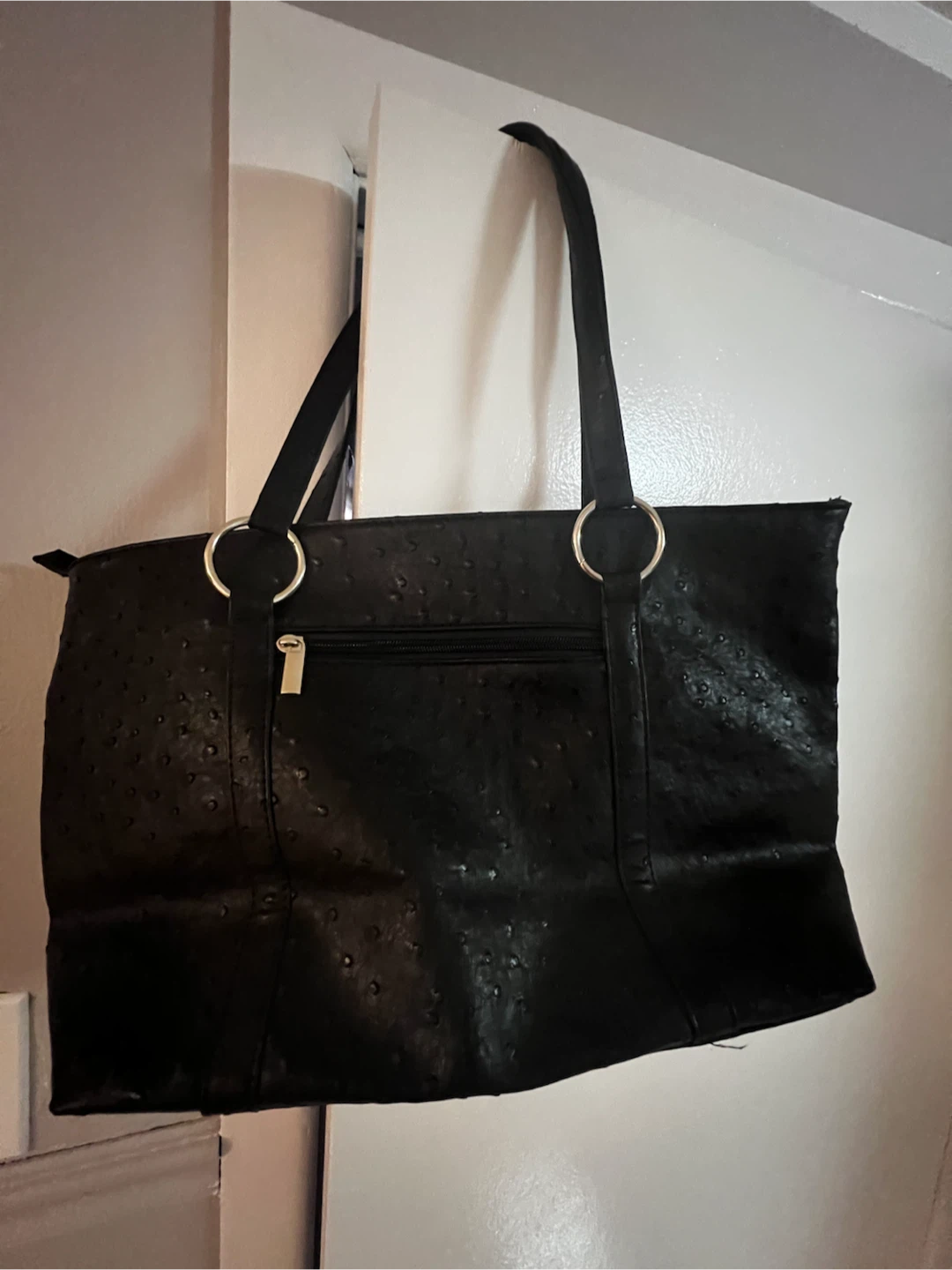 Black Textured Tote Bag - photo 2