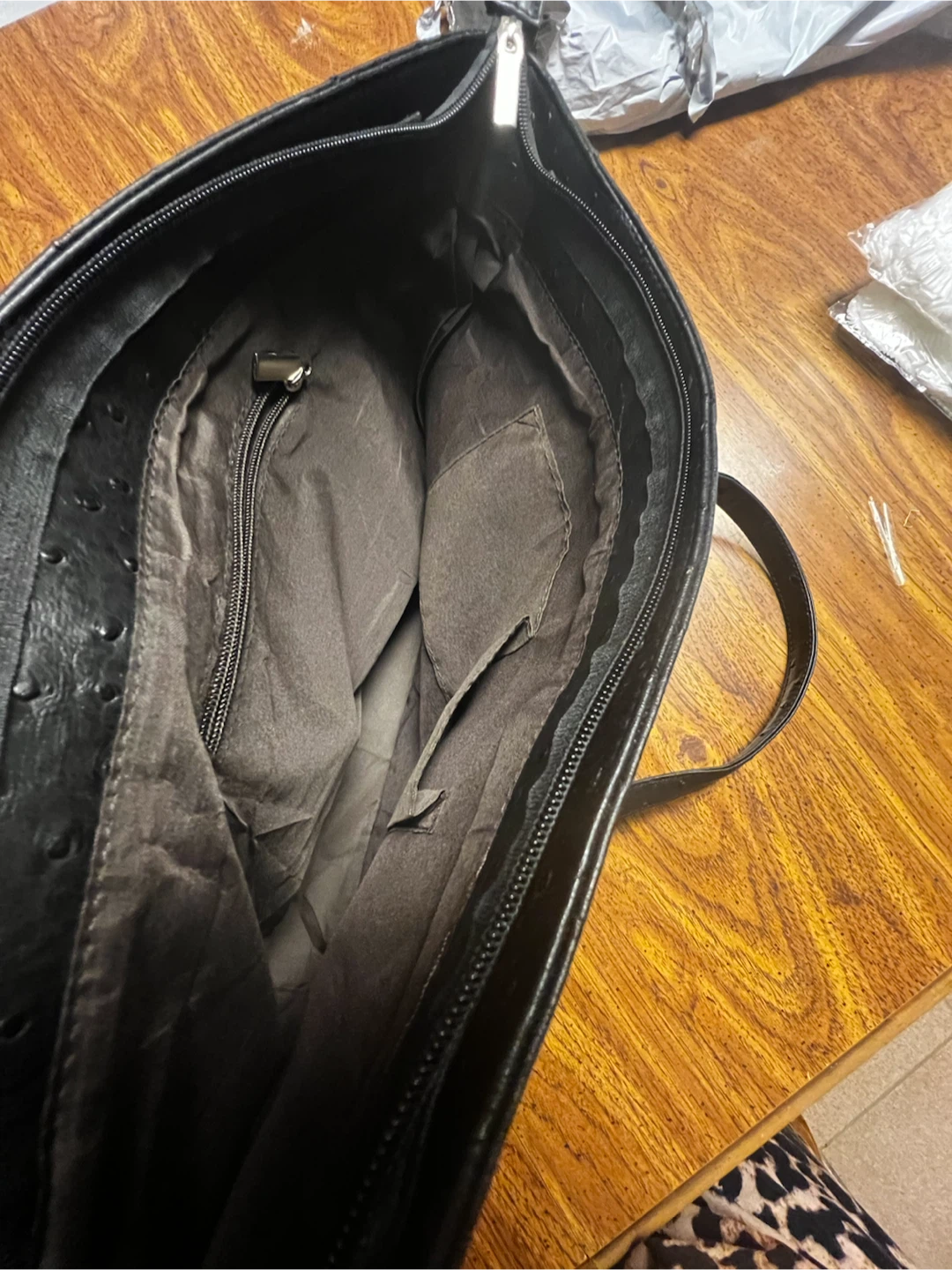 Black Textured Tote Bag - photo 4