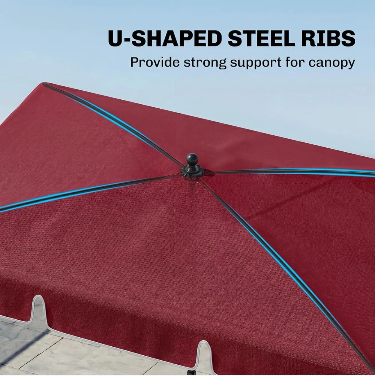 Outsunny Patio Umbrella - Wine Red - photo 4
