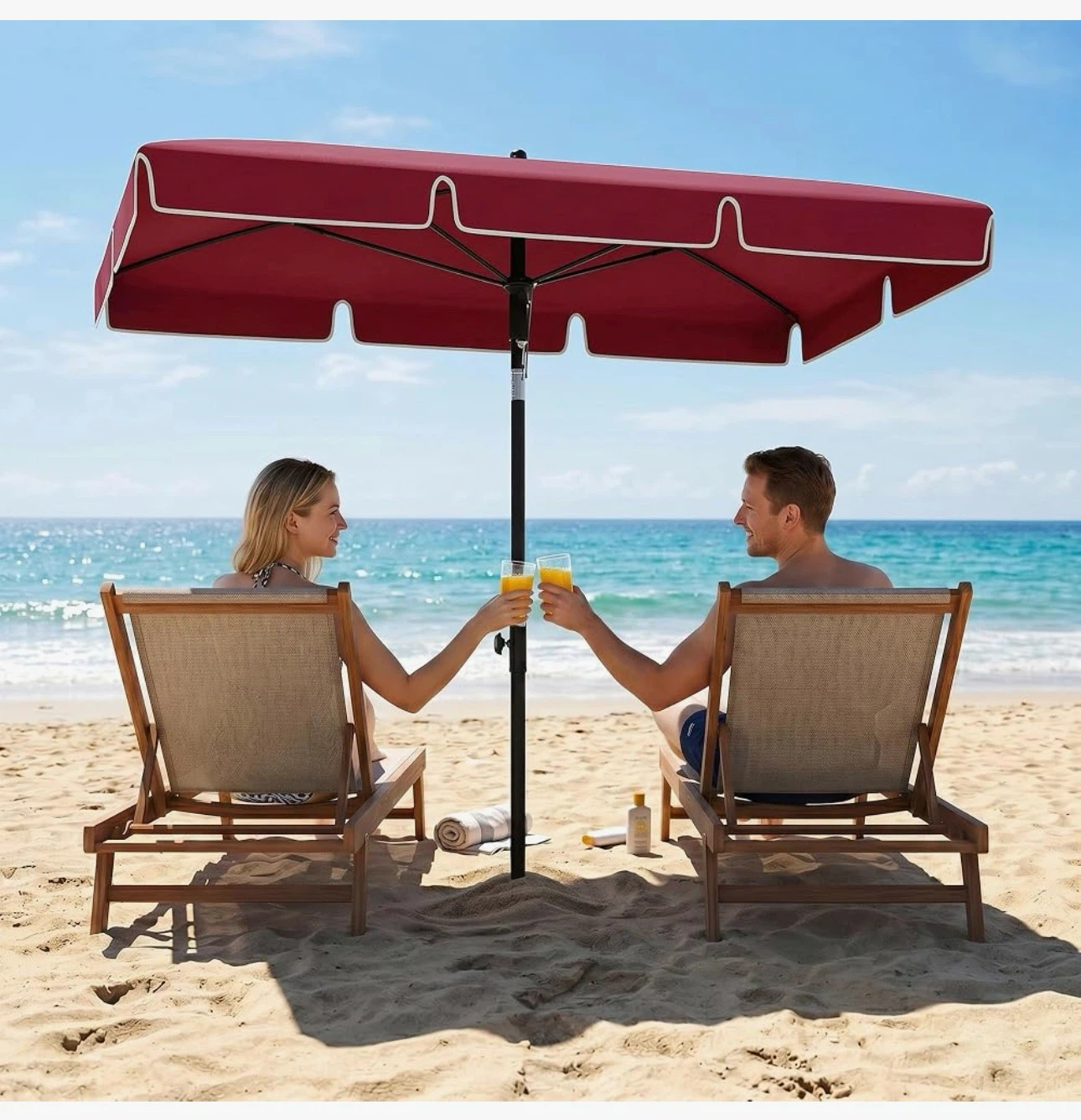 Outsunny Patio Umbrella - Wine Red
