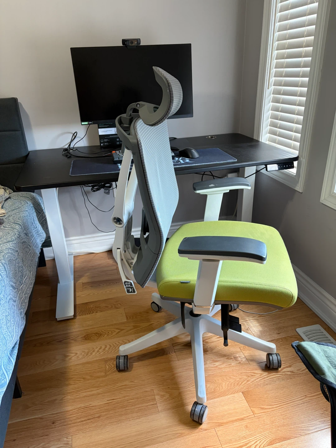 Black Standing Desk with chair