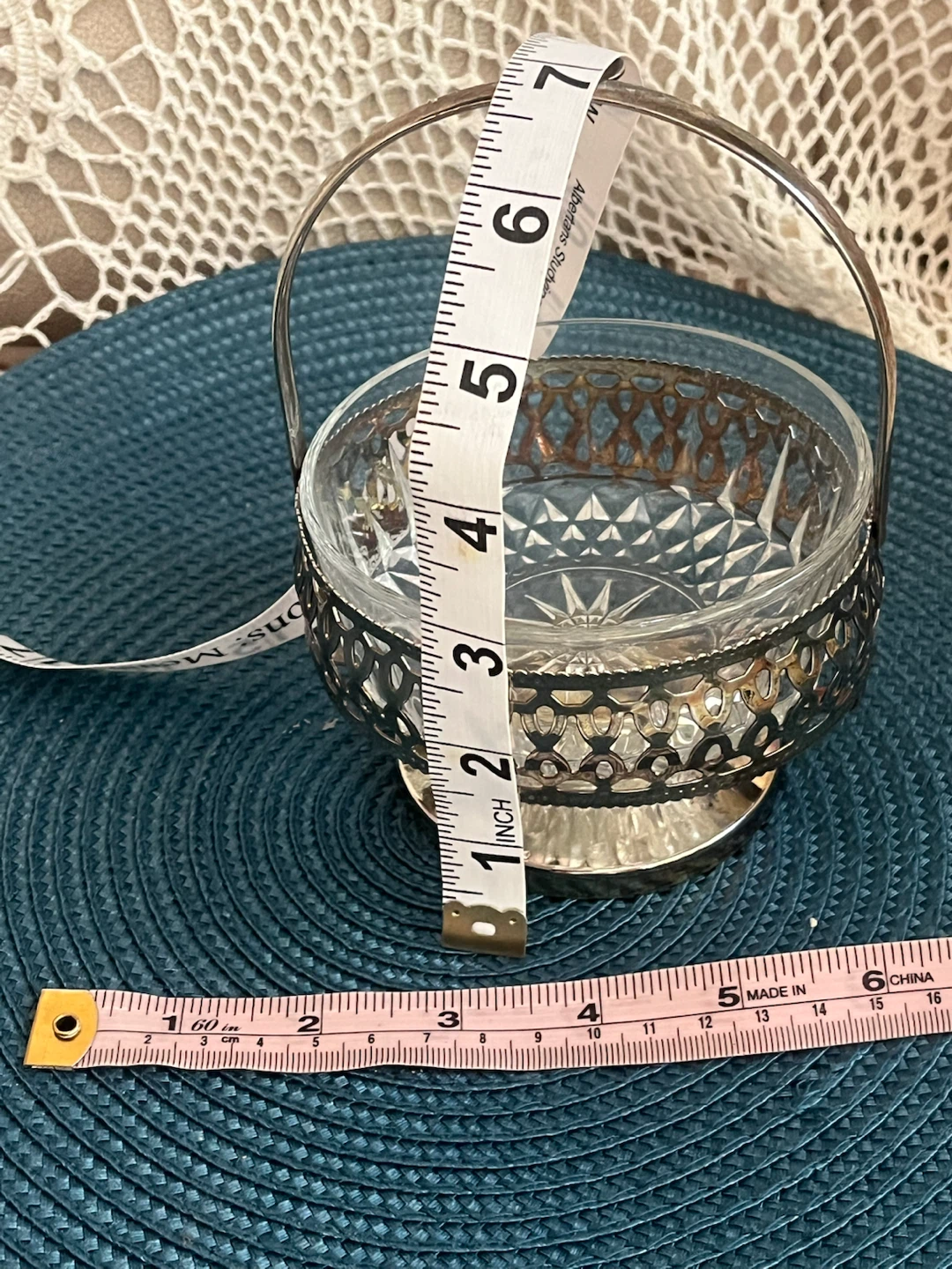 Vintage Elegance Silver Plated Basket with Glass Insert - photo 5