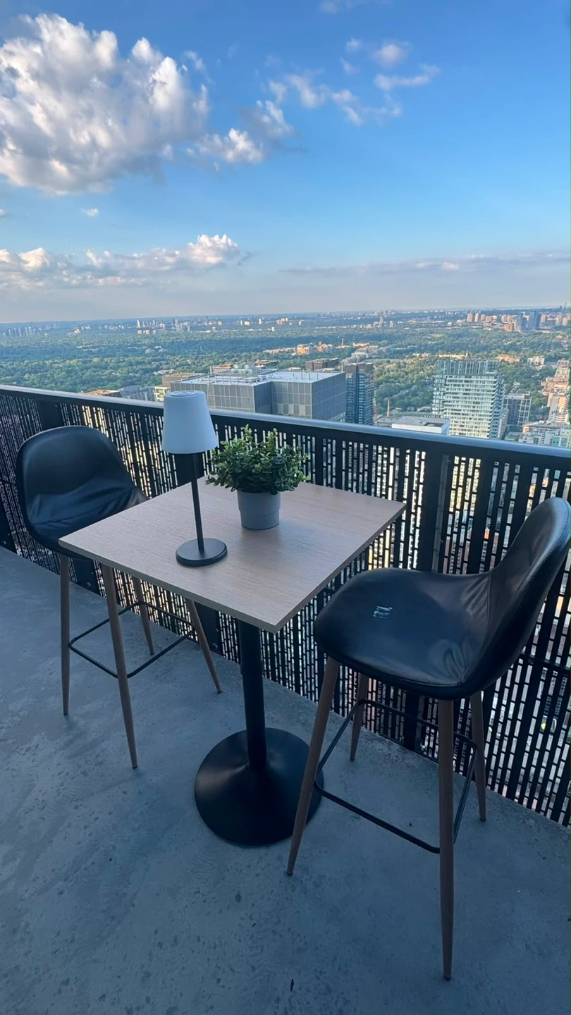 Balcony Bistro Set with 2 Bar Stools