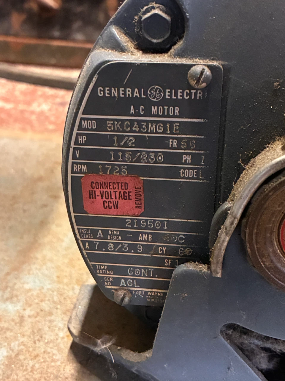 General Electric 1/2 HP AC Motor - photo 5