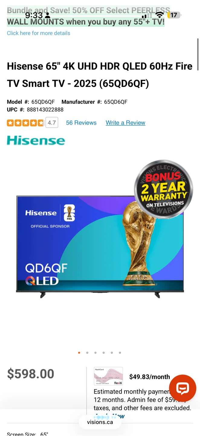 Hisense 65" 4K UHD HDR QLED Smart TV - photo 2