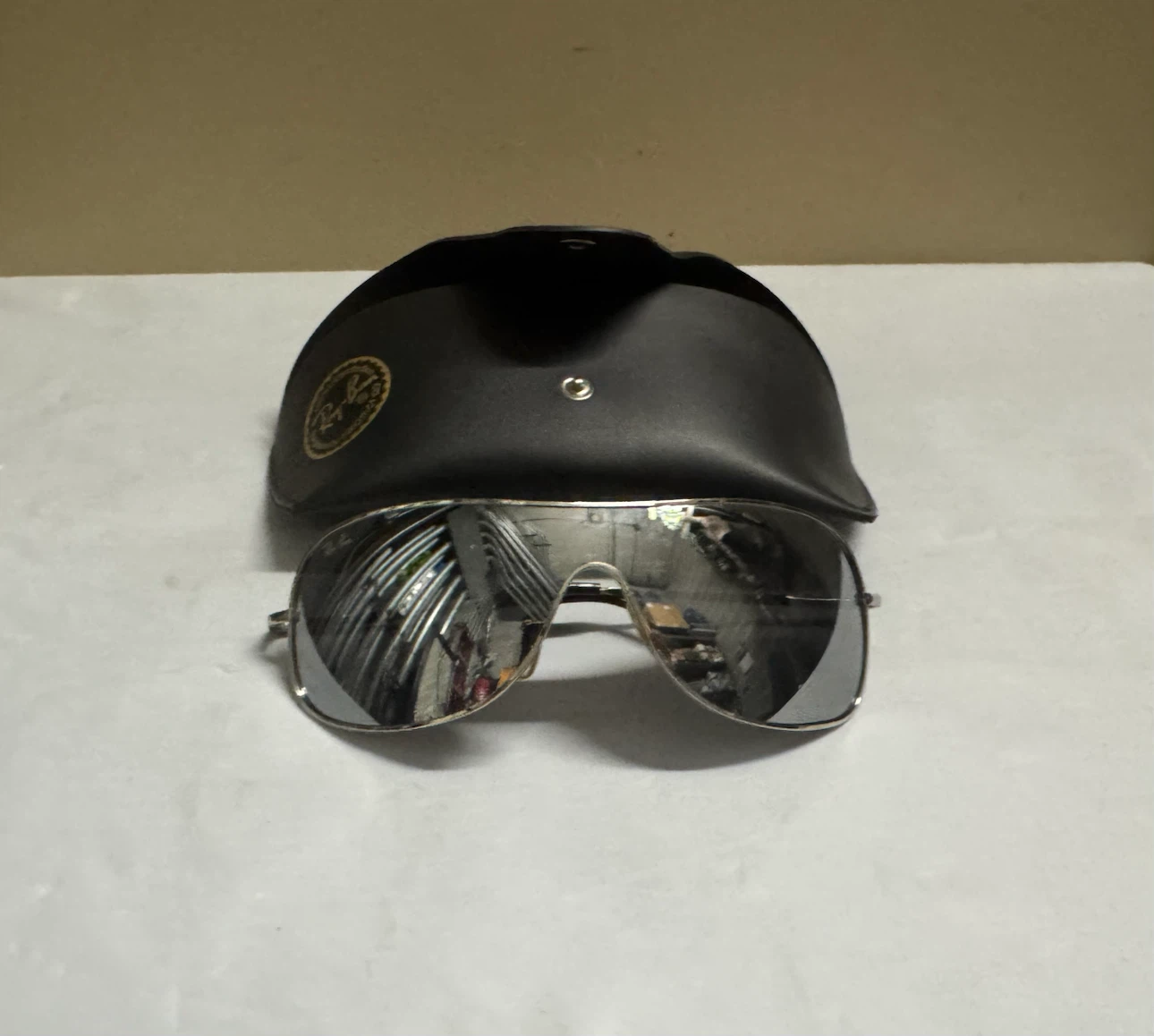 Ray-Ban Youngster” Shield Sunglasses Silver Mirror Lens 40$cash