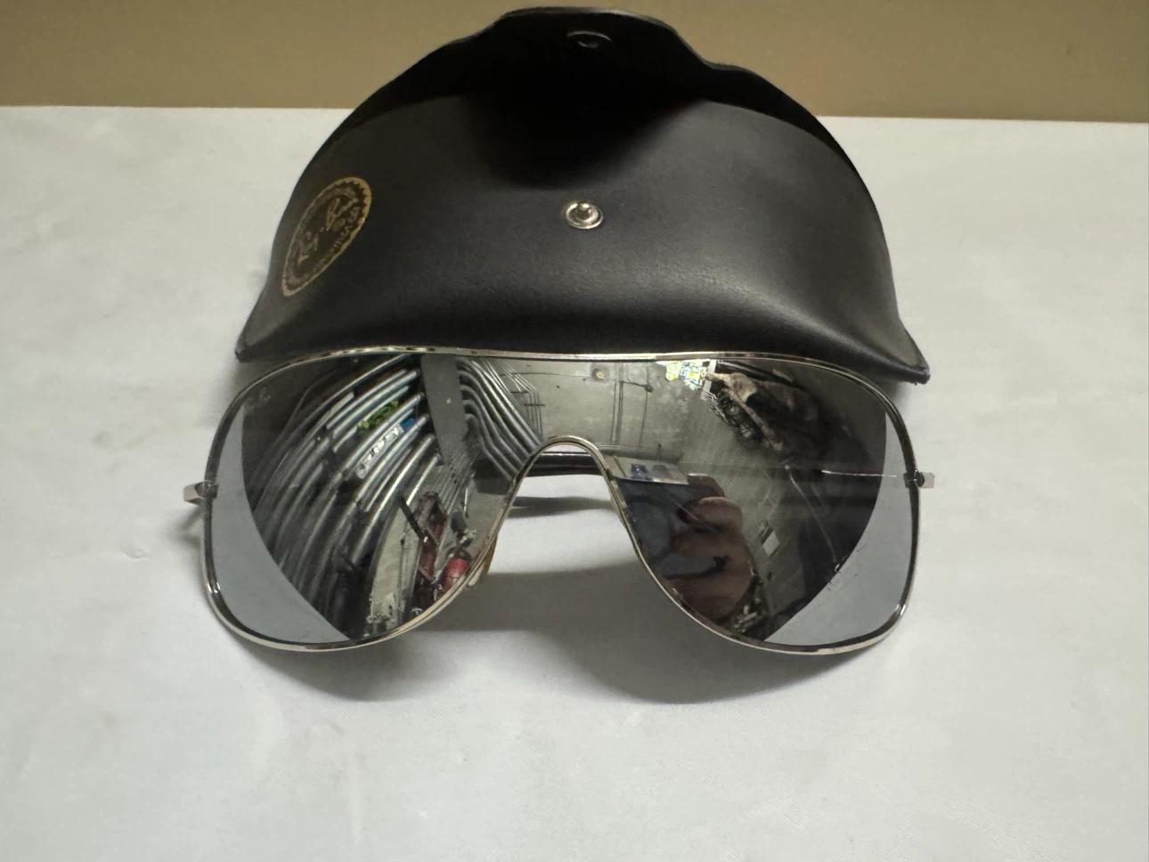 Ray-Ban Youngster” Shield Sunglasses Silver Mirror Lens 40$cash - photo 2