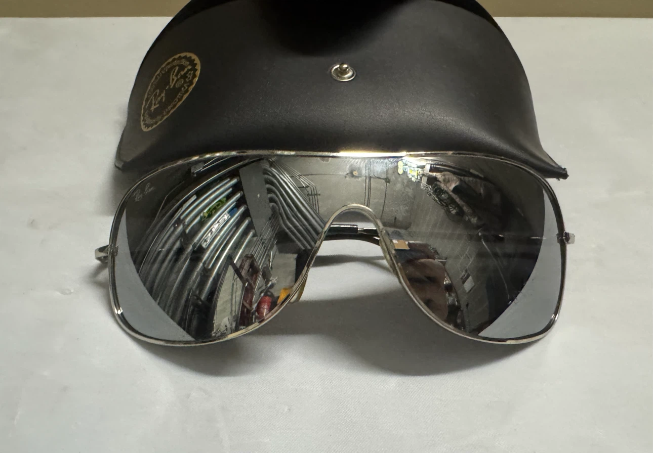 Ray-Ban Youngster” Shield Sunglasses Silver Mirror Lens 40$cash - photo 4