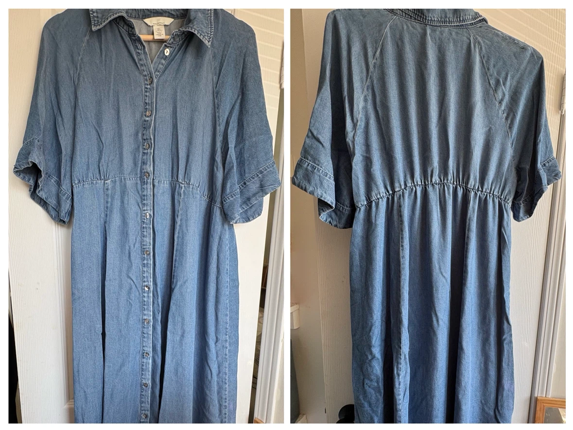 H&M Large Maternity Denim Shirt Dress