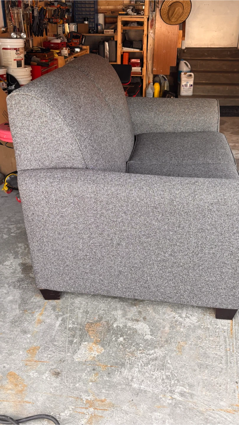 Grey Upholstered Loveseat