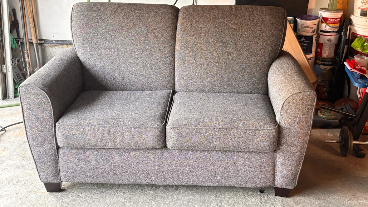 Grey Upholstered Loveseat - photo 2