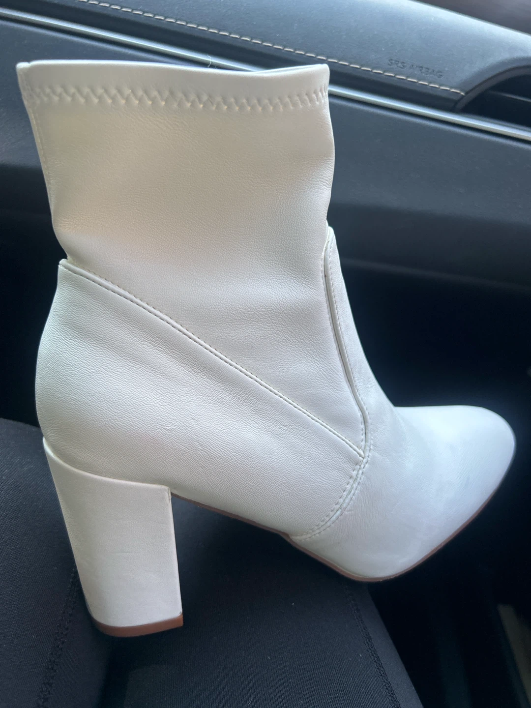 Steve Madden White Ankle Boots