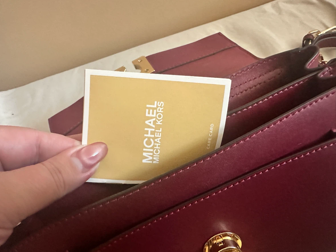 Michael Kors Burgundy Leather Chain Shoulder Bag - photo 3