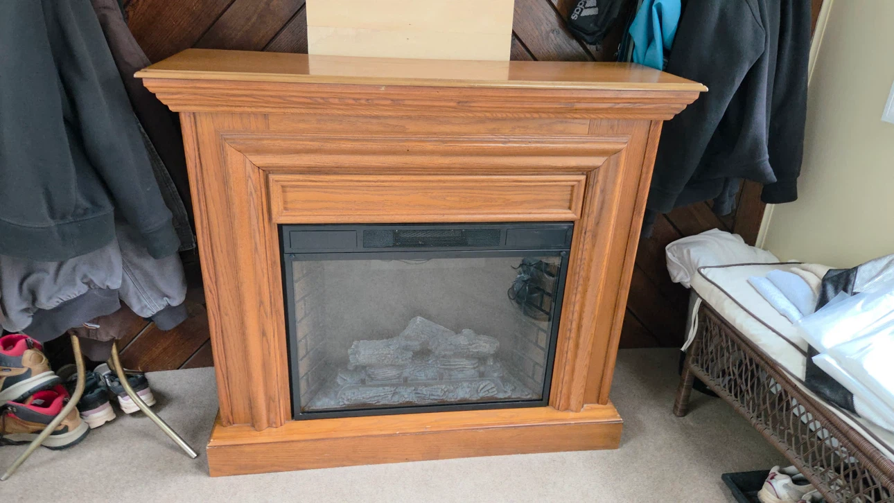 Oak Electric Fireplace Mantel