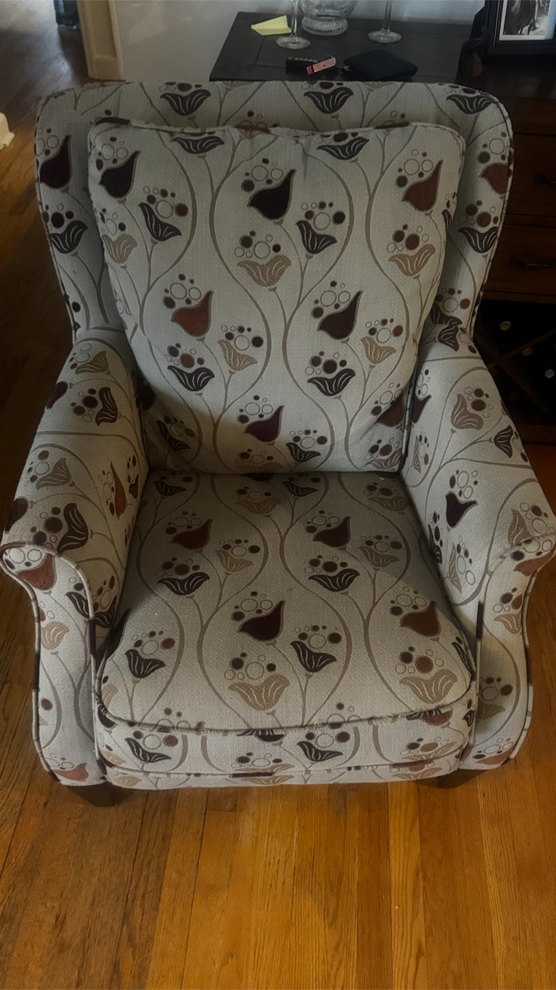 Accent Armchair with Floral Pattern