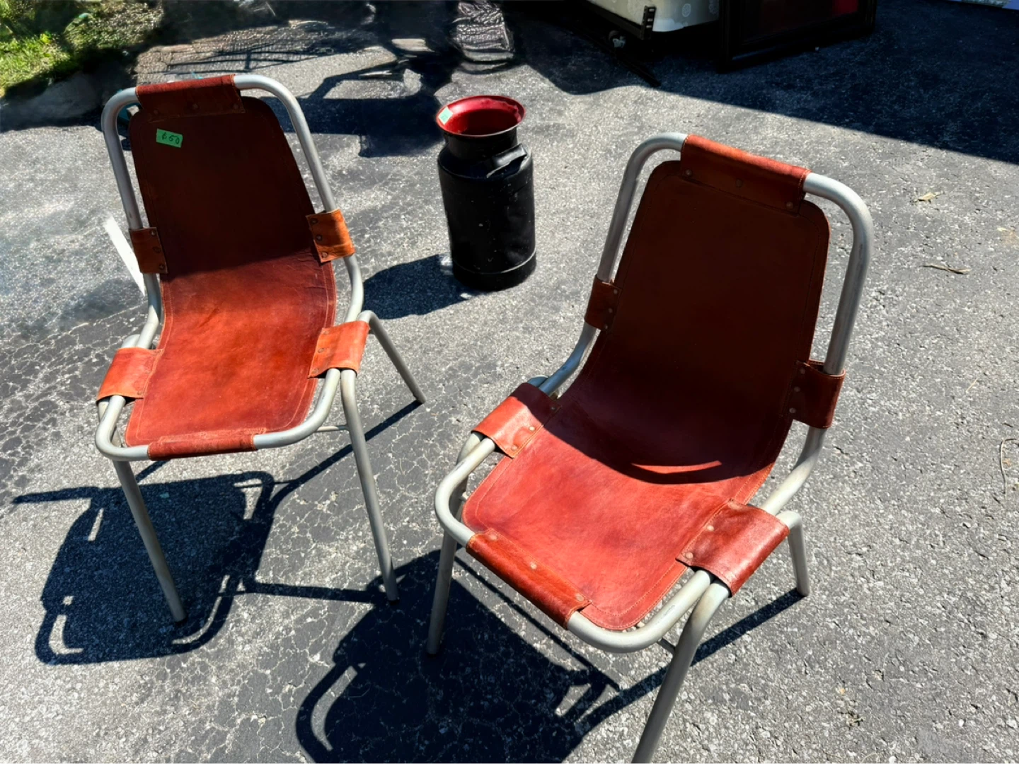 2 custom leather chairs