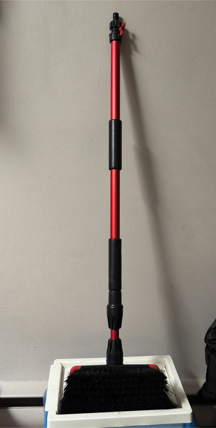 Red Extendable snow removal brush for cars