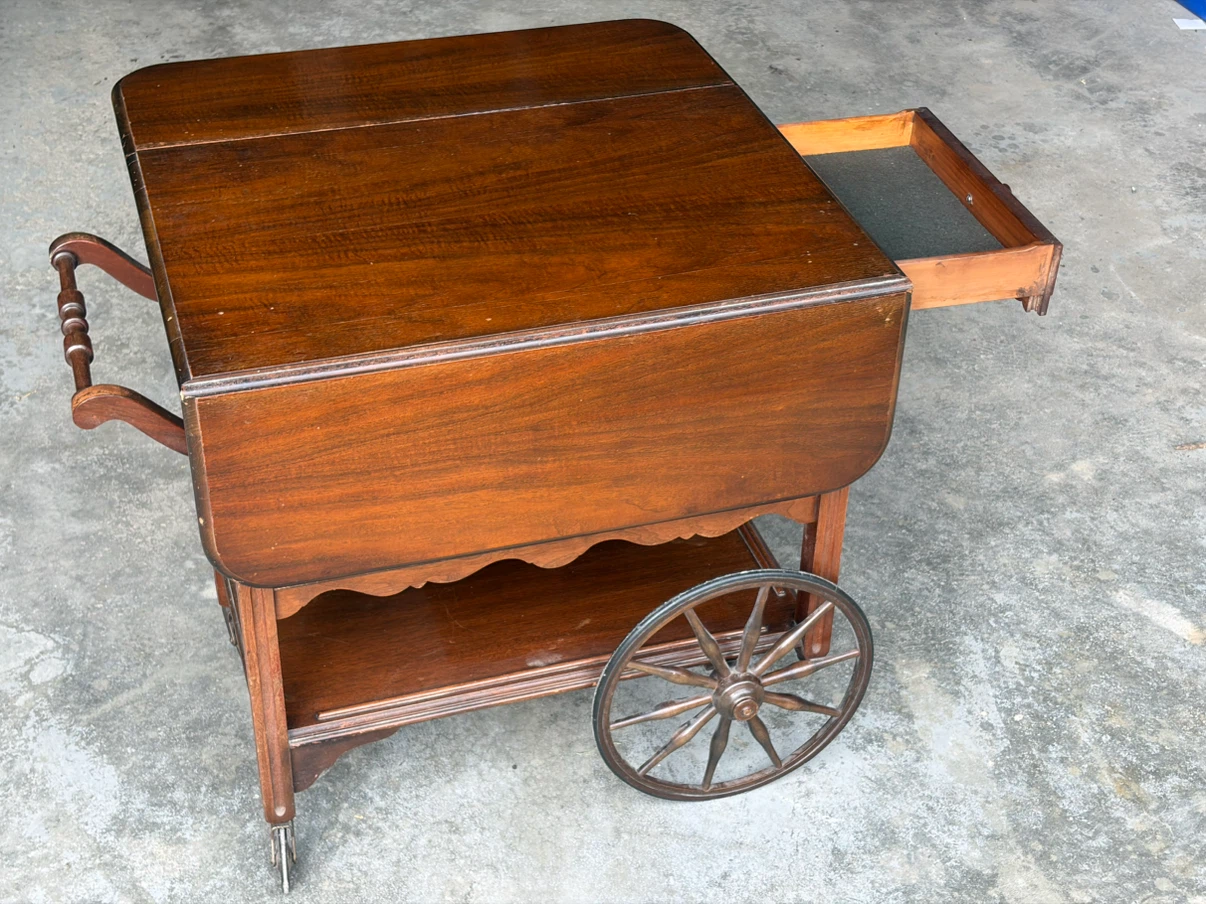 Vintage Wooden Bar Cart
