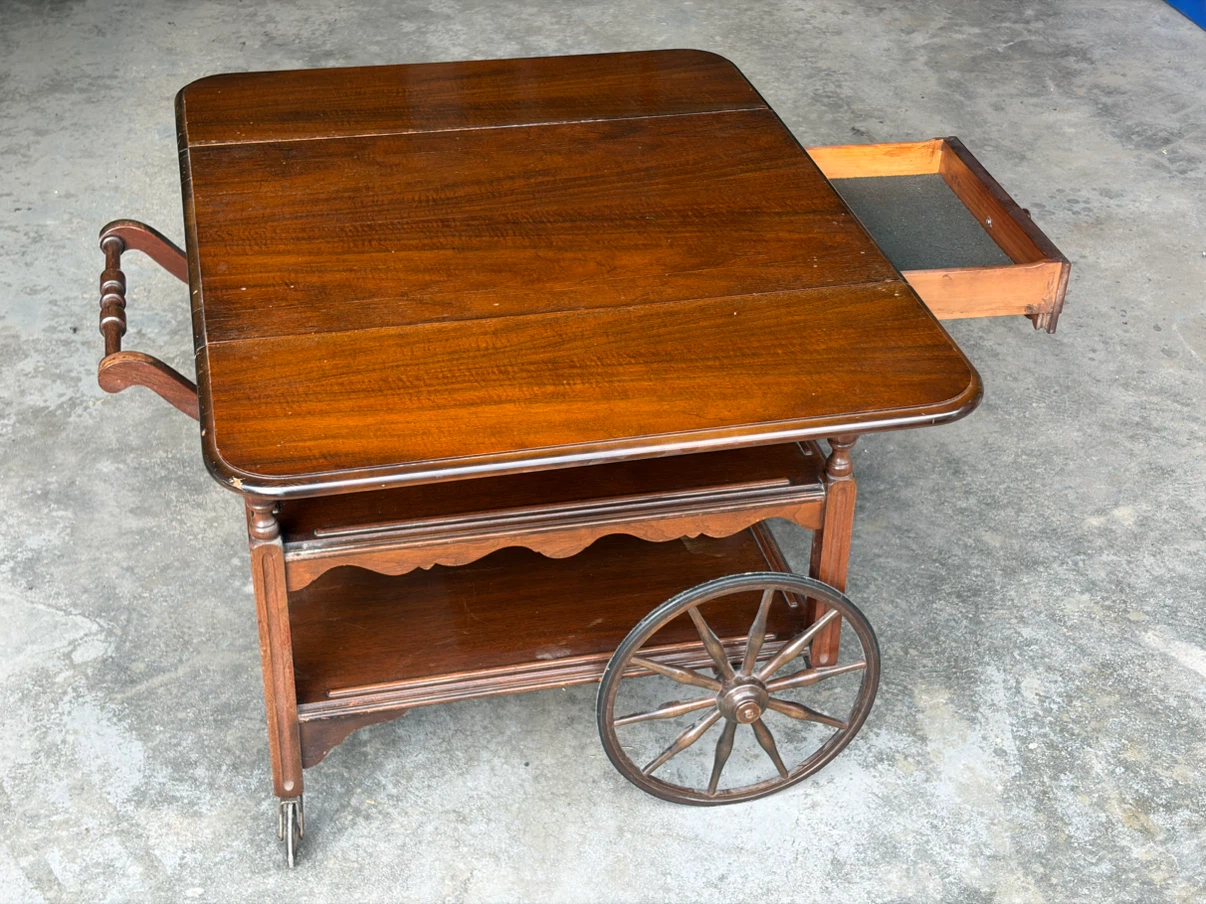 Vintage Wooden Bar Cart - photo 2