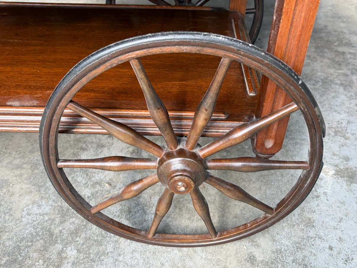 Vintage Wooden Bar Cart - photo 3