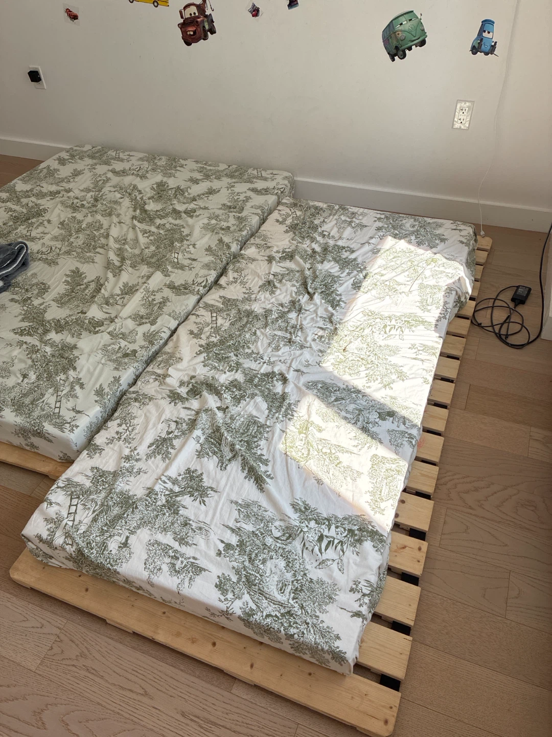 Twin Mattress on Wooden Pallet Bed Frame